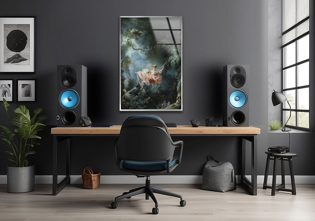 The Swing Jean-Honoré Fragonard Glass Wall Art photo print on glass, prints on glass wall art
