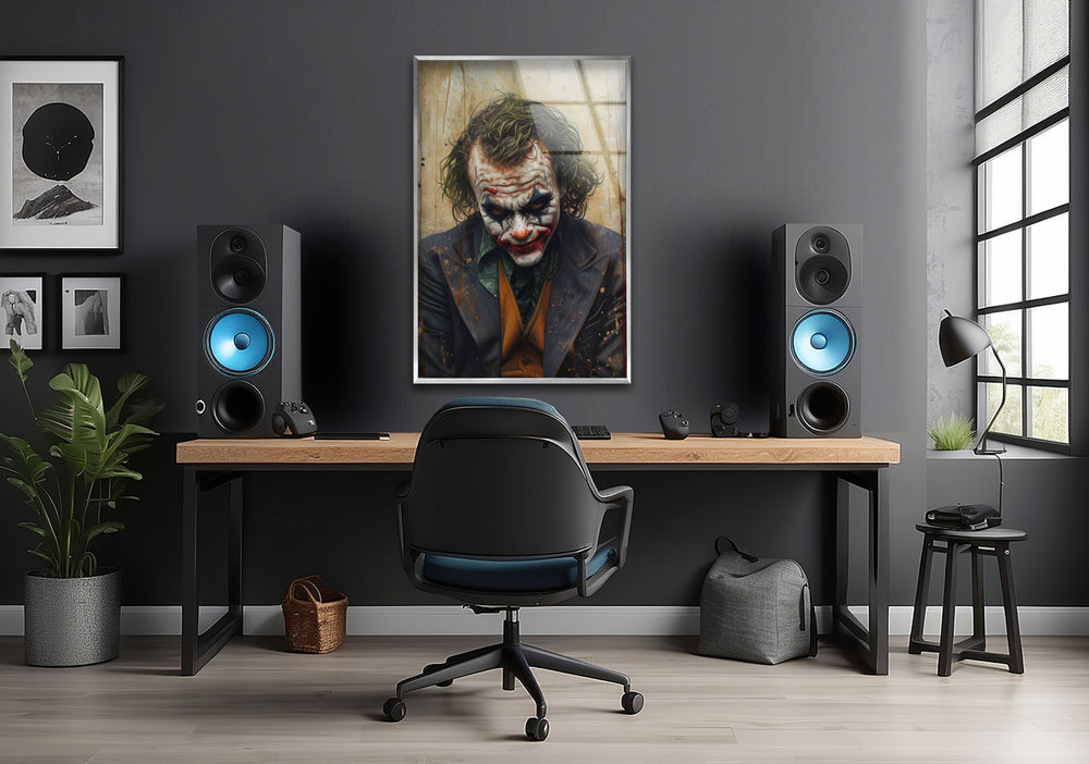 Joker Glass Wall Art, glass wall decor, glass wall art decor