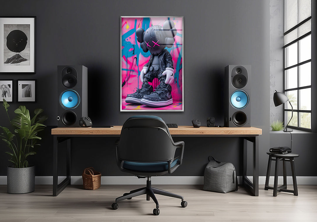 Kaws Wears Nike Glass Wall Art glass photo prints, glass picture prints