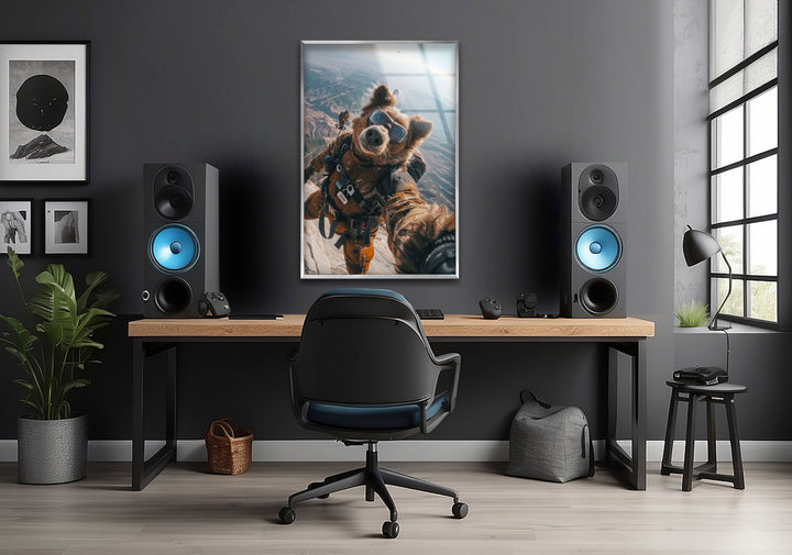 Cool Bear Tempered Glass Wall Art - MyPhotoStation