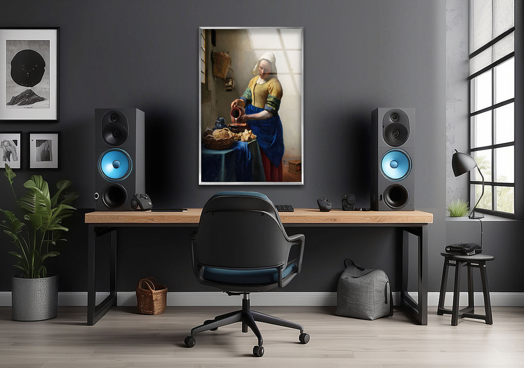 The Milkmaid Johannes Vermeer Glass Wall Art Glass Printing Wall Art, Print photos on glass
