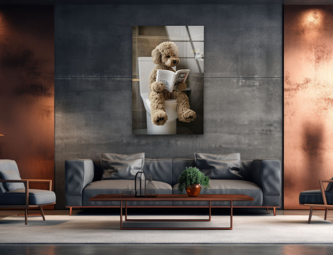 Dog Is Reading Glass Wall Art photo print on glass, prints on glass wall art