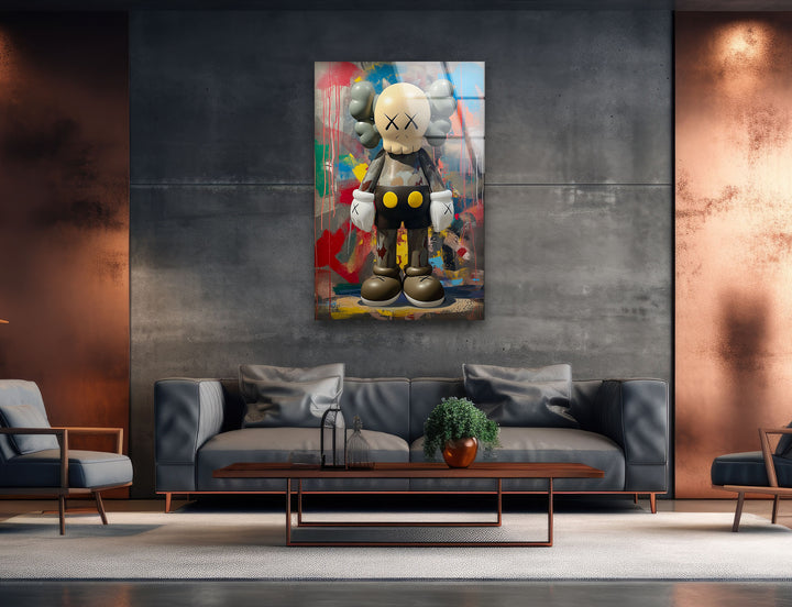 Kaws Grey Glass Wall Art stained glass wall art, stained glass wall decor