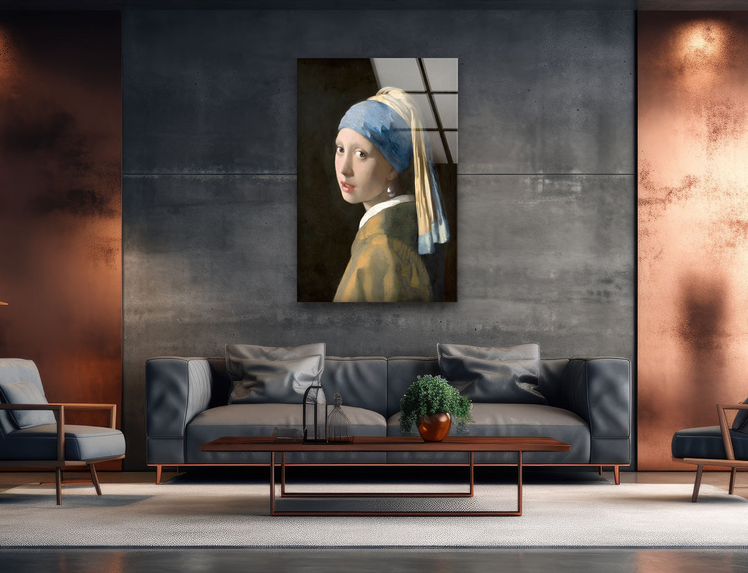 Girl with Pearl Earrings Johannes Vermeer Glass Wall Art custom glass pictures, glass art prints
