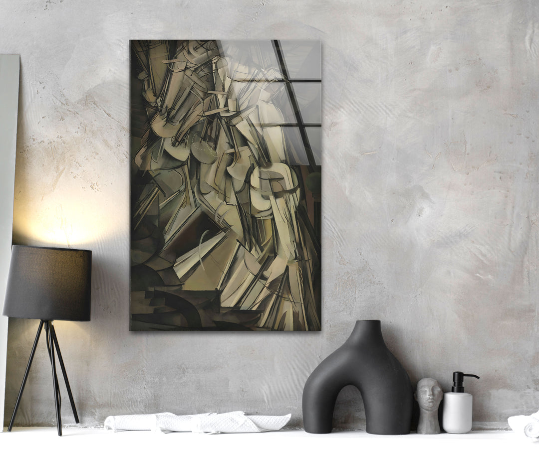 Nude Descending a Staircase No.2 Marcel Duchamp Glass Wall Art large glass photo prints, glass wall photos
