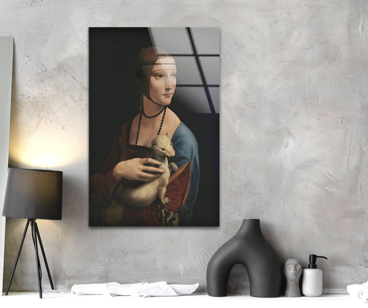 Lady with an Ermine Leonardo da Vinci Glass Wall Art picture on glass wall art, photos printed on glass
