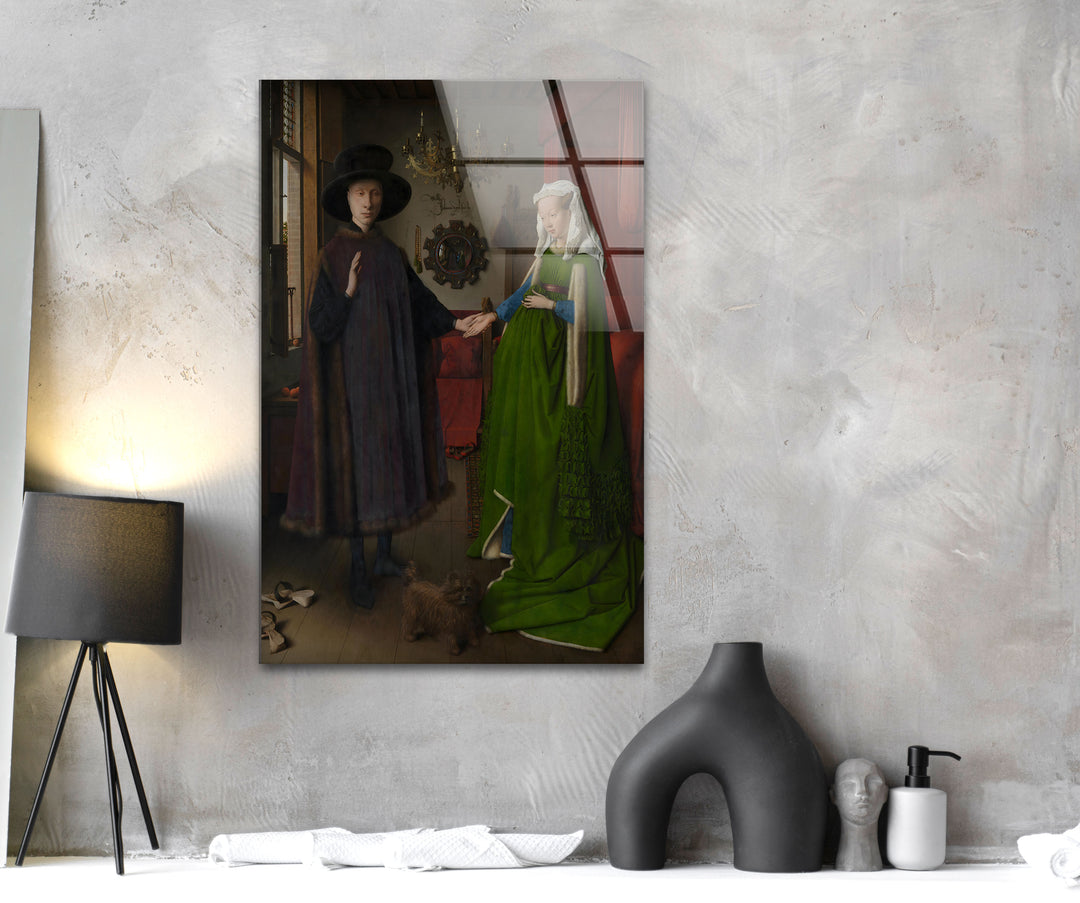 The Arnolfini Portrait Jan van Eyck Glass Wall Art glass pictures for Wall, glass prints wall art
