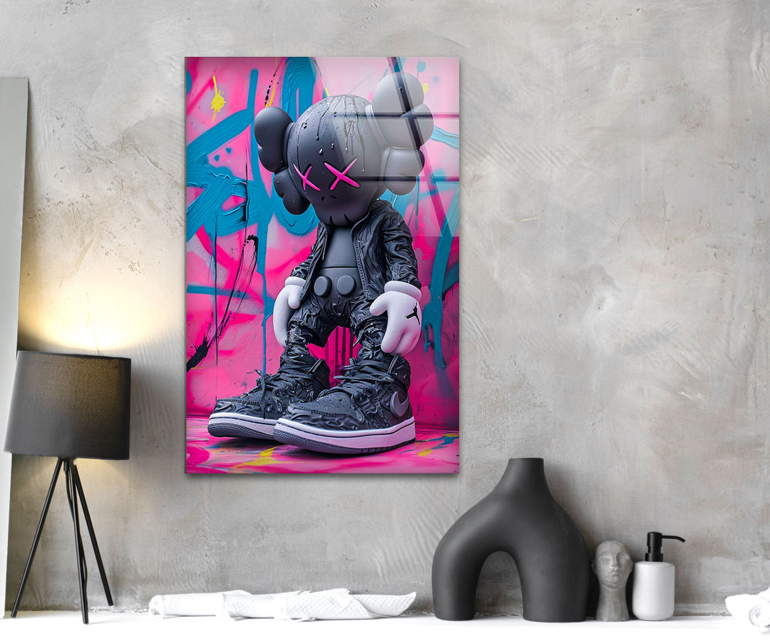 Kaws Wears Nike Glass Wall Art stained glass wall art, stained glass wall decor