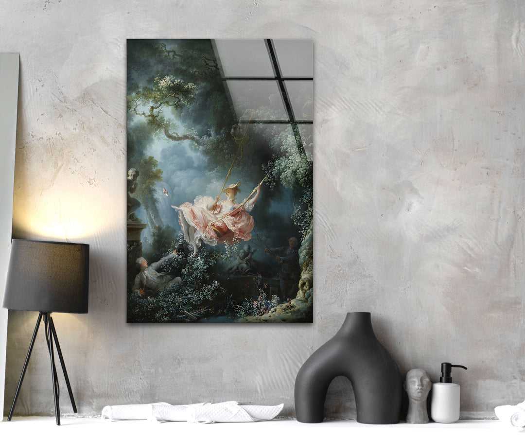 The Swing Jean-Honoré Fragonard Glass Wall Art custom glass photo prints, large glass prints
