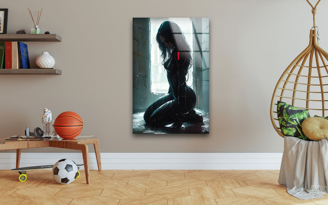 Unique naked art blending sex drawing and glass wall art creativity
