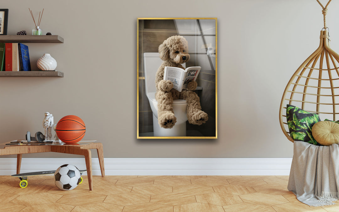 Dog Is Reading Glass Wall Art custom glass pictures, glass art prints