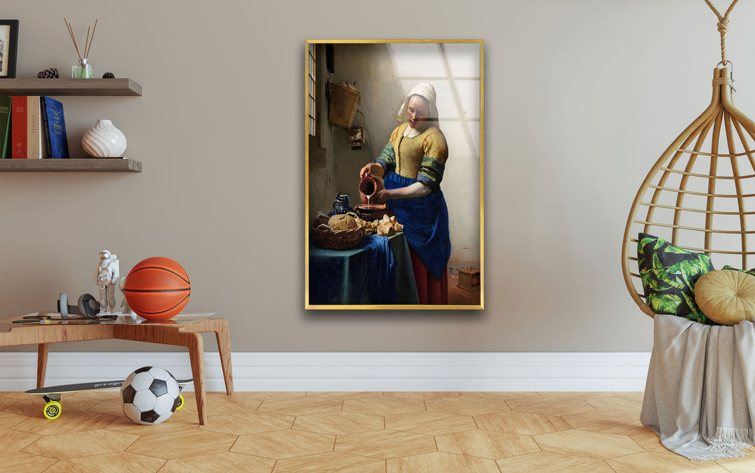 The Milkmaid Johannes Vermeer Glass Wall Art glass image printing, glass prints from photos
