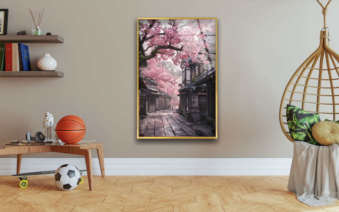 Japanese Sakura Glass Wall Art