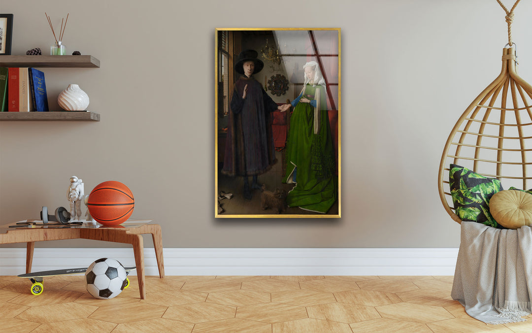 The Arnolfini Portrait Jan van Eyck Glass Wall Art custom glass pictures, glass art prints
