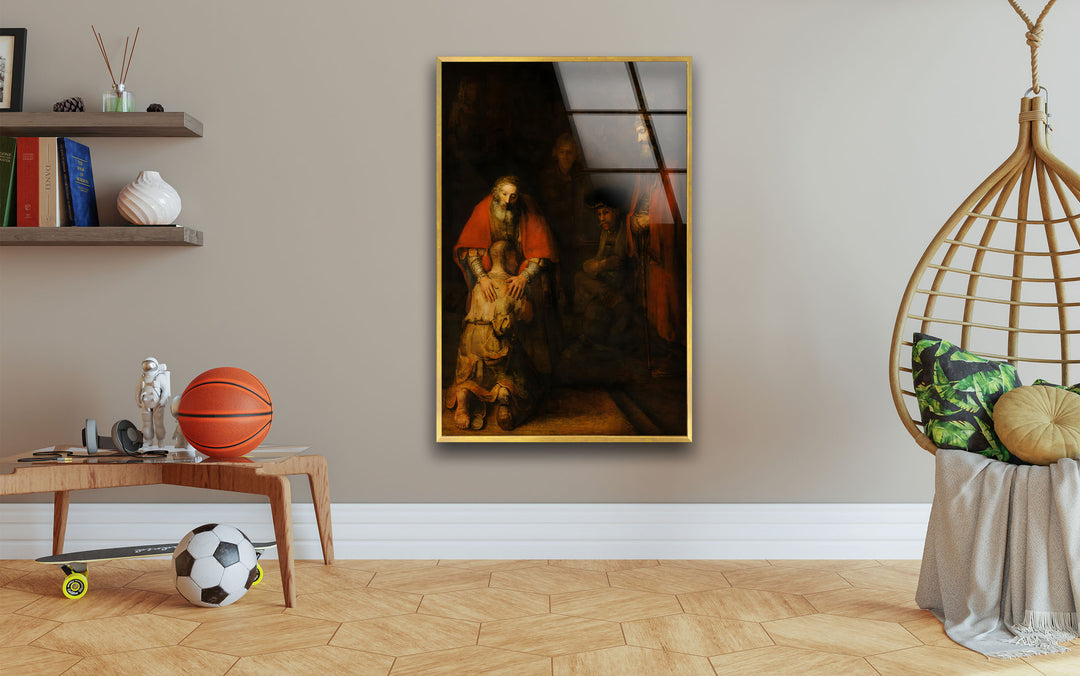 Return of the Prodigal Son Rembrandt Glass Wall Art custom glass photo prints, large glass prints
