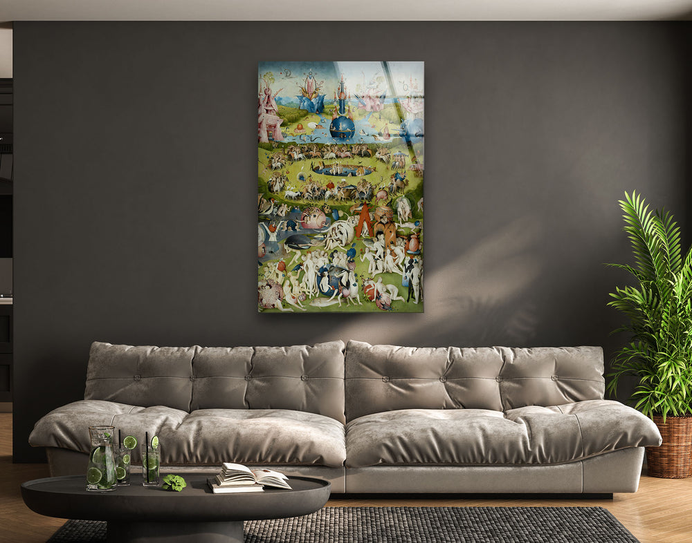 The Garden of Earthly Delights Hieronymus Bosch Glass Wall Art  art glass wall art, glass wall art pictures
