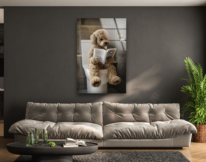 Dog Is Reading Glass Wall Art glass pictures for Wall, glass prints wall art