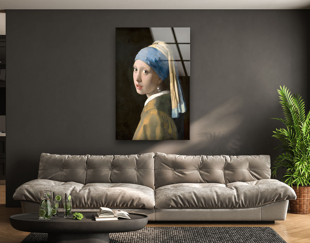 Girl with Pearl Earrings Johannes Vermeer Glass Wall Art glass wall decor, glass wall art decor
