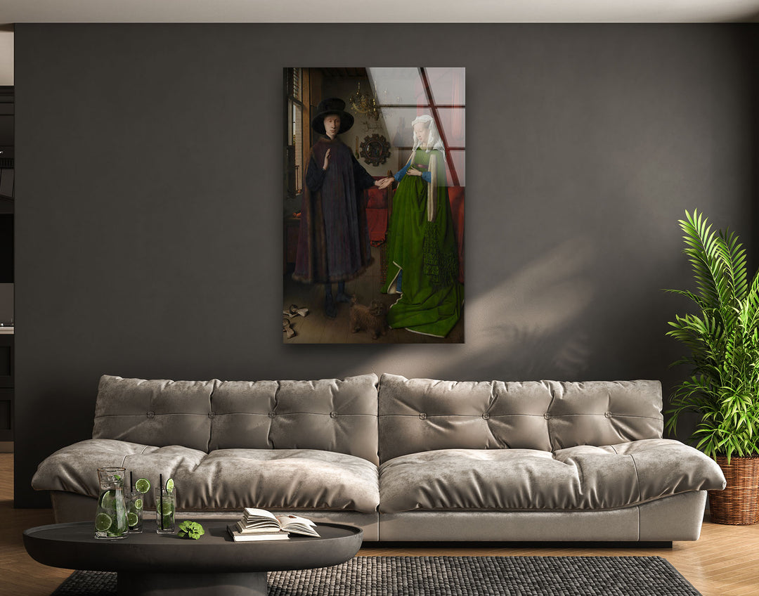 The Arnolfini Portrait Jan van Eyck Glass Wall Art Glass Printing Wall Art, Print photos on glass
