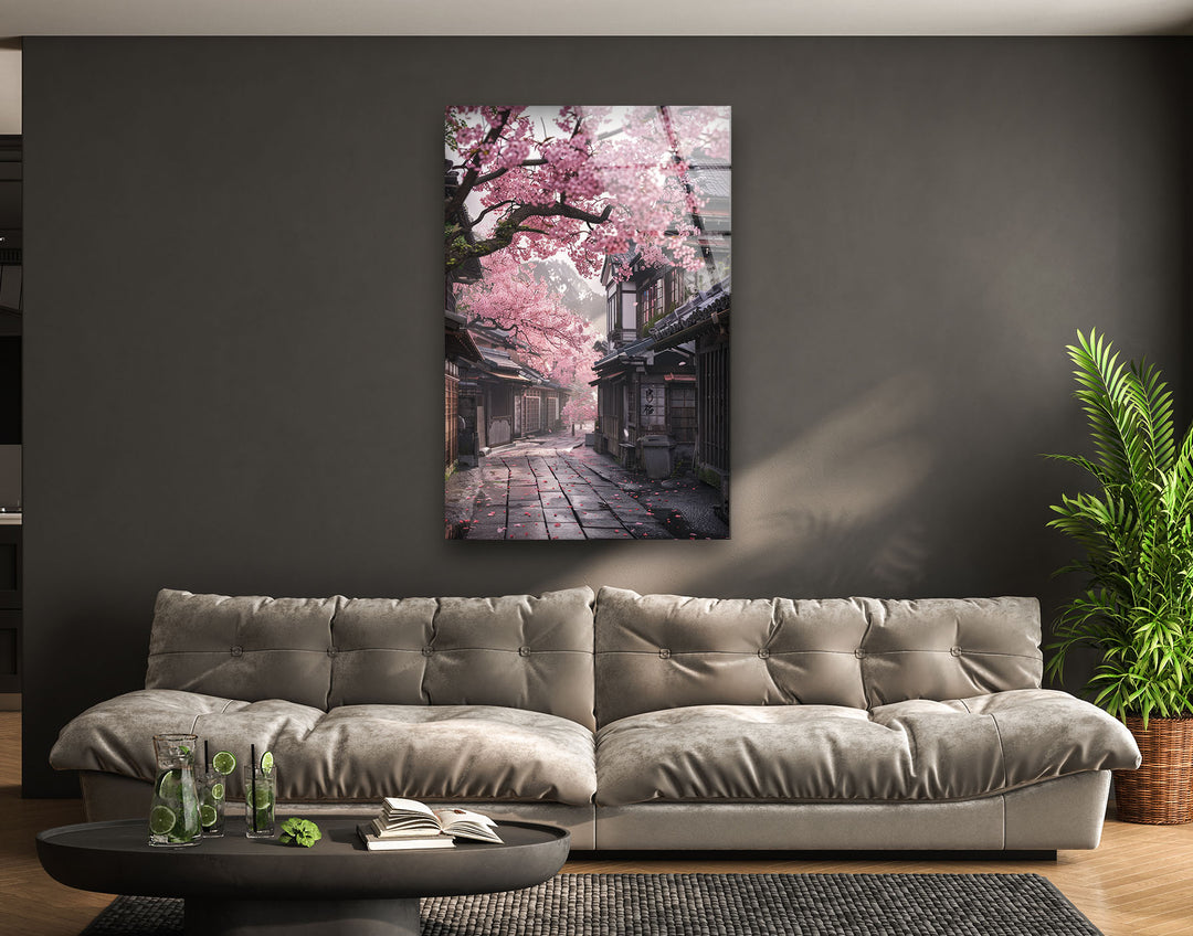 Japanese Sakura Glass Wall Art custom glass photo prints, large glass prints