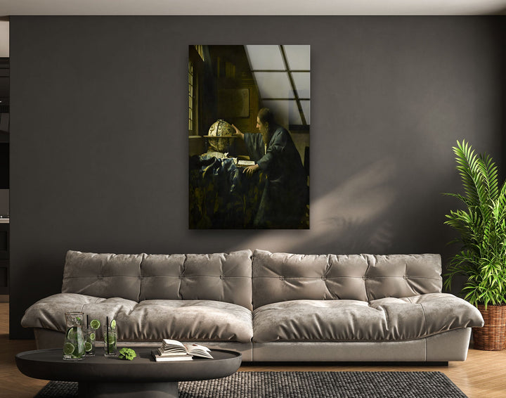 The Astronomer Johannes Vermeer Glass Wall Art custom glass photo prints, large glass prints
