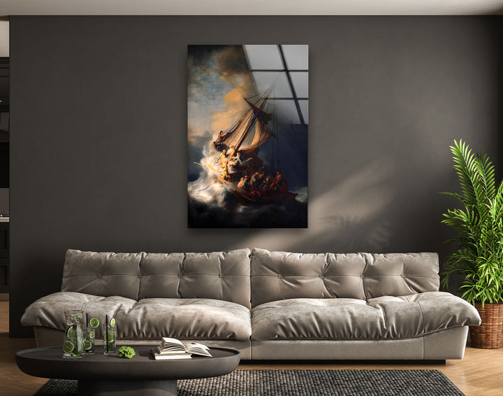 Storm in the Sea of Galilee Rembrandt Glass Wall Art art glass wall art, glass wall art pictures
