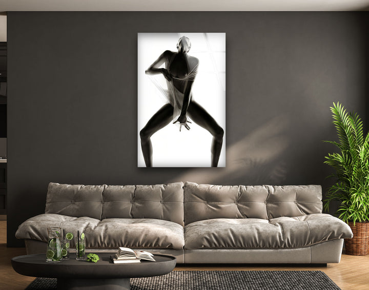 Sophisticated erotic artwork blending nude art and modern design
