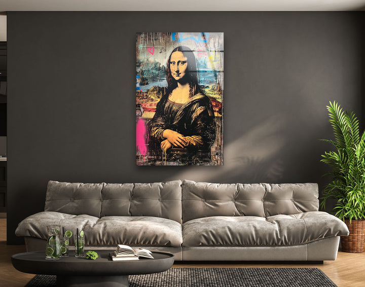 Mona Lisa Pop Art Glass Wall Art stained glass wall art, stained glass wall decor