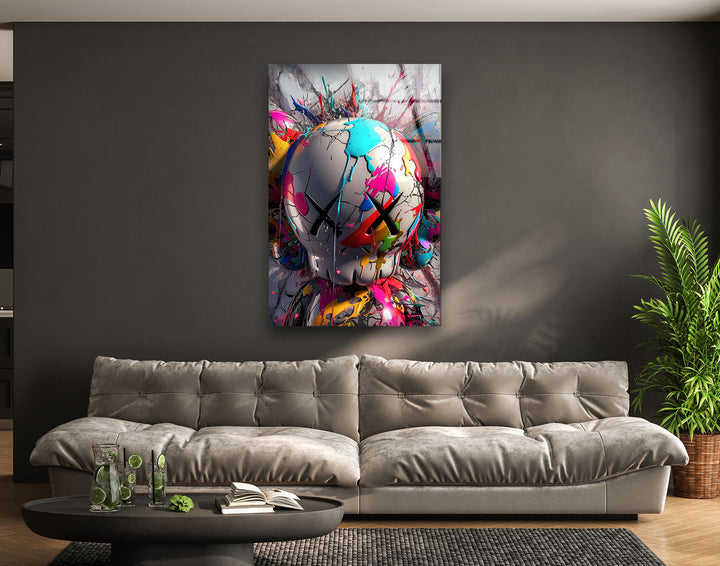 Kaws Colored Painting Glass Wall Art stained glass wall art, stained glass wall decor