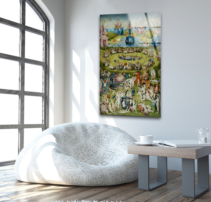 The Garden of Earthly Delights Hieronymus Bosch Glass Wall Art  custom glass photo prints, large glass prints
