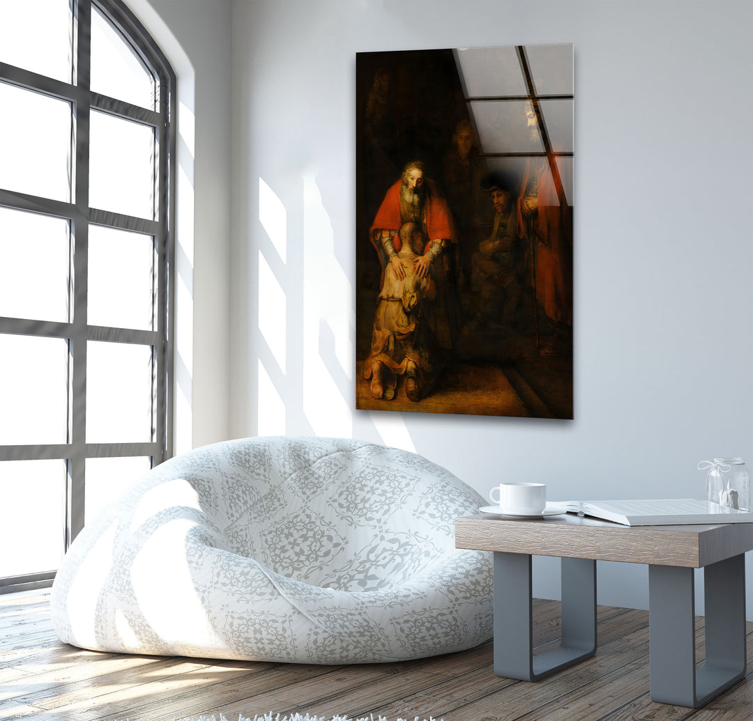 Return of the Prodigal Son Rembrandt Glass Wall Art picture on glass wall art, photos printed on glass
