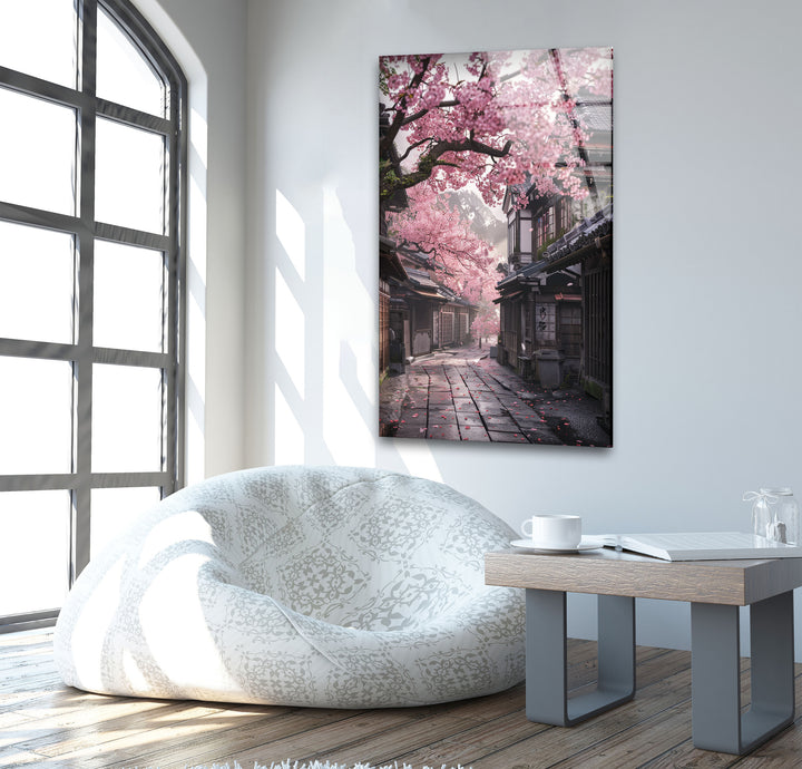 Japanese Sakura Glass Wall Art picture on glass wall art, photos printed on glass