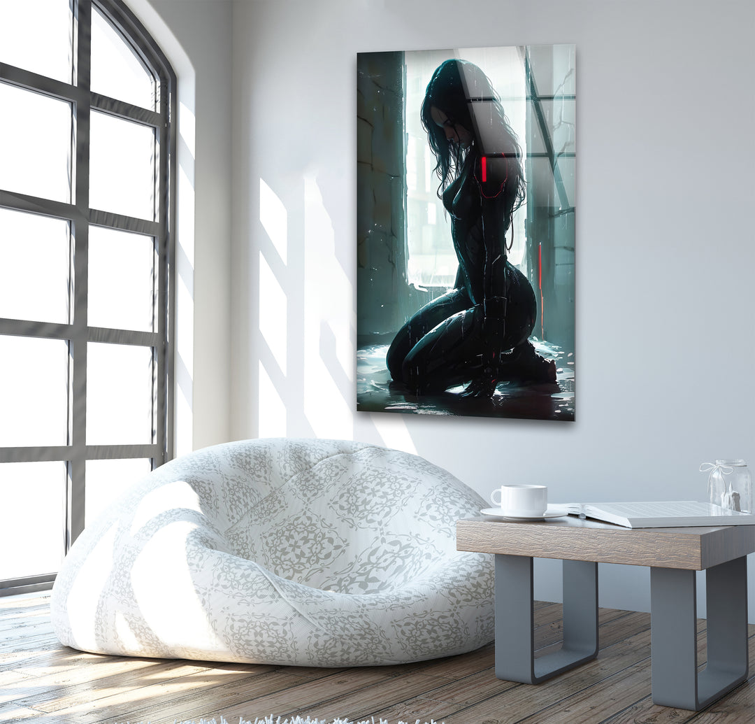 Sexy art blending erotic nude drawings with bold glass wall art
