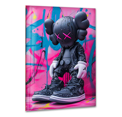 Kaws Wears Nike Glass Wall Art glass wall decor, glass wall art decor