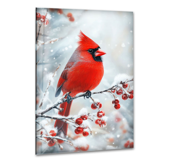 Snowy Goldfinch Glass Wall Art glass pictures for Wall, glass prints wall art
