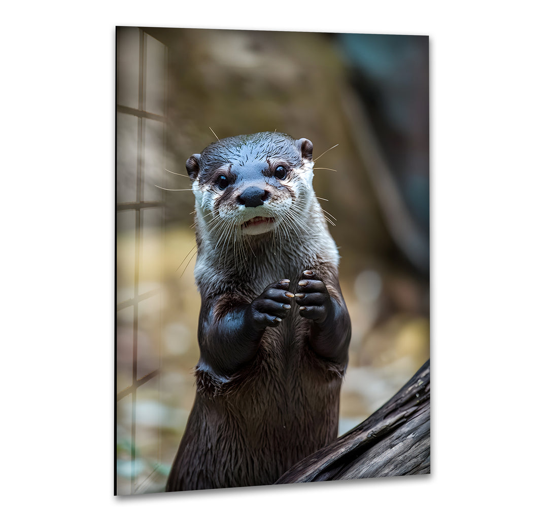 Cute Otter Glass Wall Art glass photo prints, glass picture prints