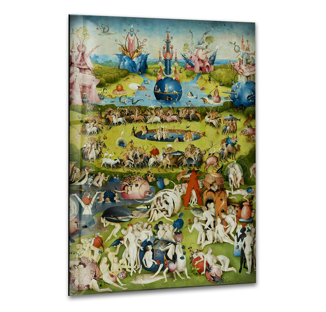 The Garden of Earthly Delights Hieronymus Bosch Glass Wall Art glass art painting, glass art for the Wall
