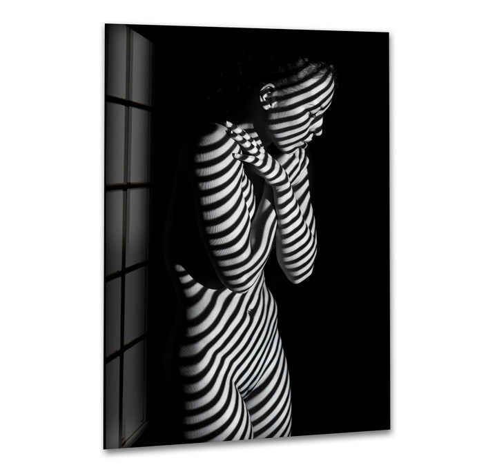 Striking sex drawing on tempered glass, perfect as sexy art decor
