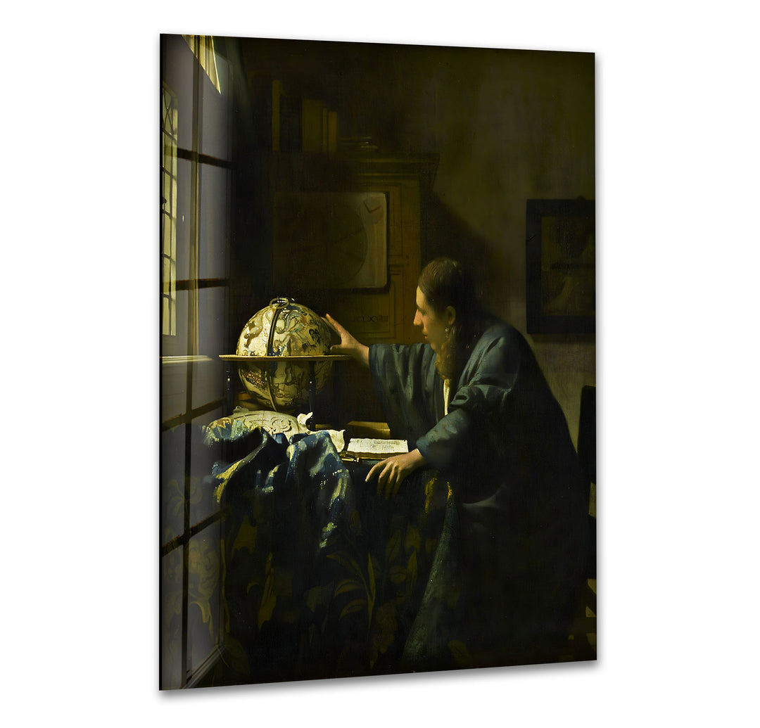 The Astronomer Johannes Vermeer Glass Wall Art picture on glass wall art, photos printed on glass
