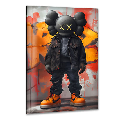 Kaws Orange Glass Wall Art