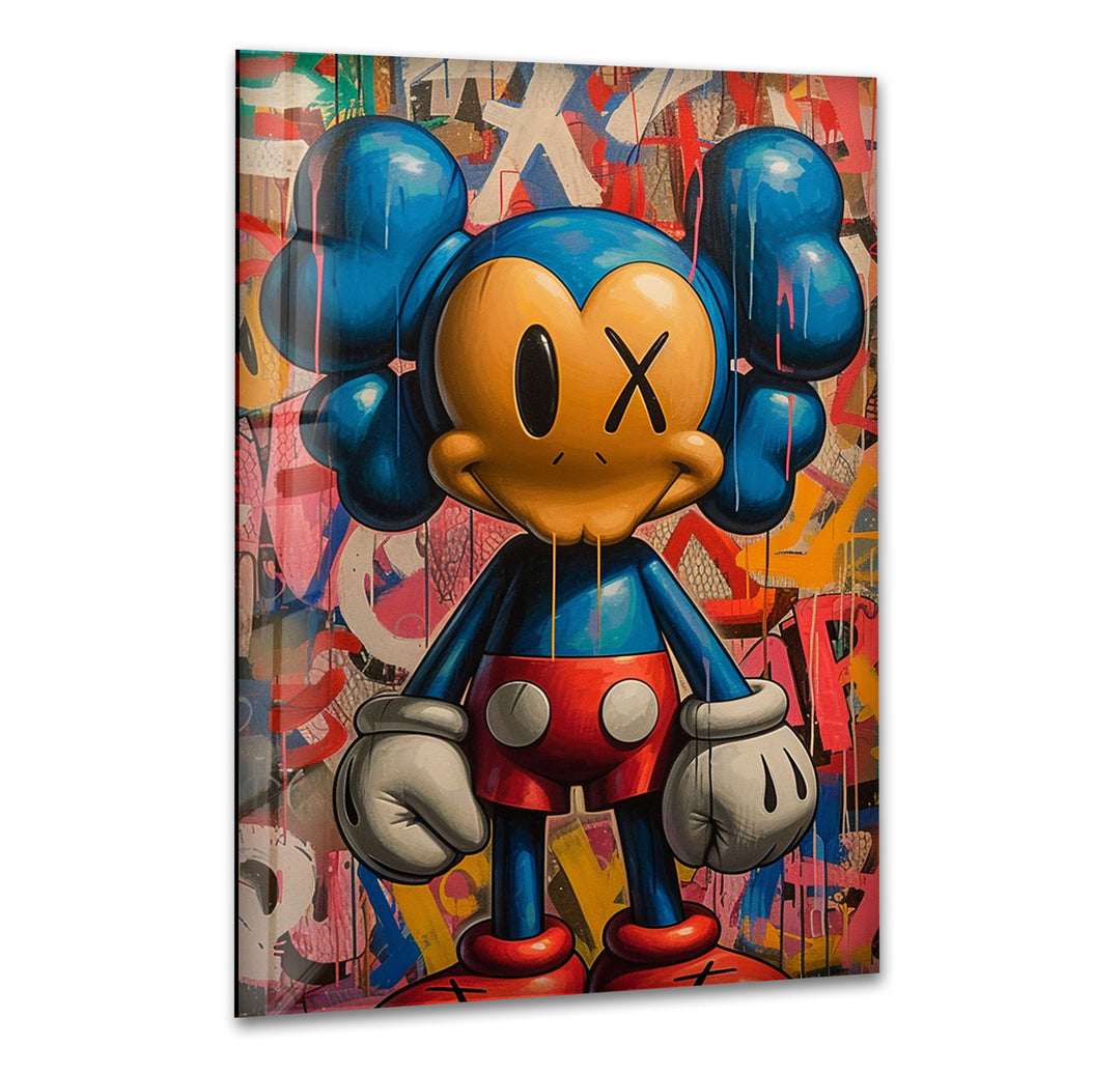 Kaws Boxer Glass Wall Art glass photo prints, glass picture prints