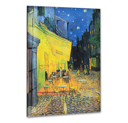 Café Terrace at Night Vincent van Gogh Glass Wall Art custom glass pictures, glass art prints
