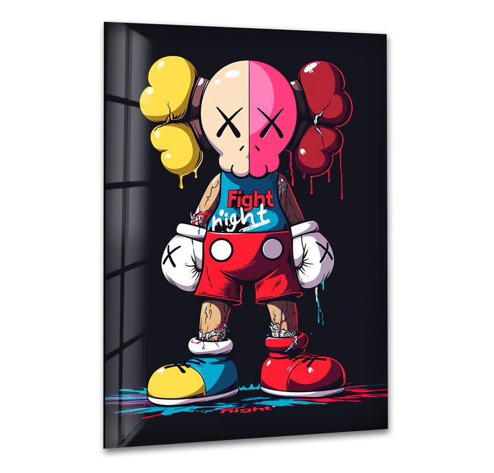 Kaws Kaws Fighter Glass Wall Art glass photo prints, glass picture prints