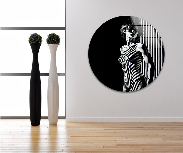 Sensual sexy artwork combining erotic nude art and glass wall art
