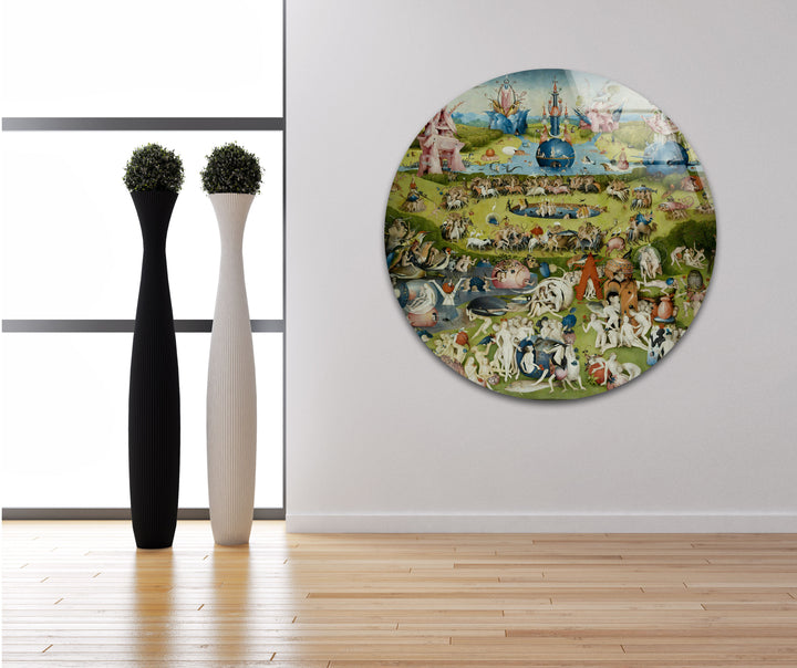 The Garden of Earthly Delights Hieronymus Bosch Glass Wall Art  picture on glass wall art, photos printed on glass
