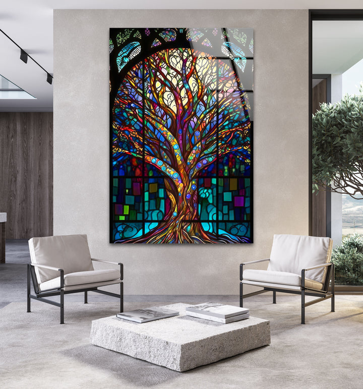 Stained Magic Tree Glass Wall Art, glass photo prints, glass picture prints