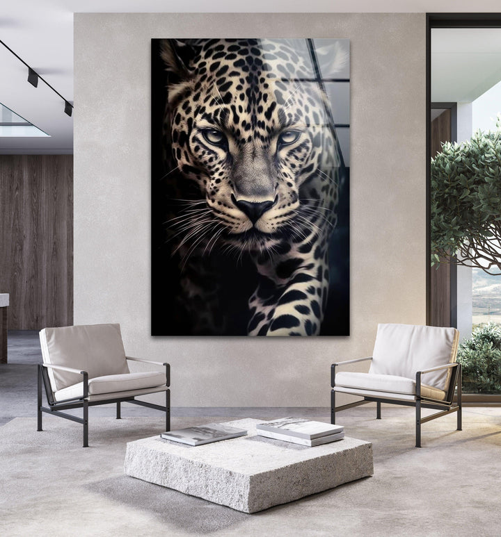 Leopard Portrait Glass Wall Art glass photo prints, glass picture prints