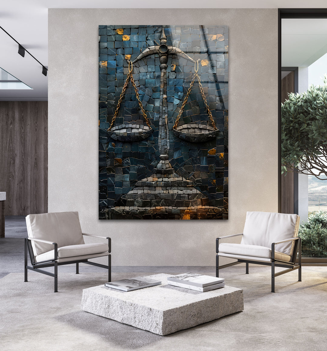 Mosaic Libra Glass Wall Art picture on glass wall art, photos printed on glass