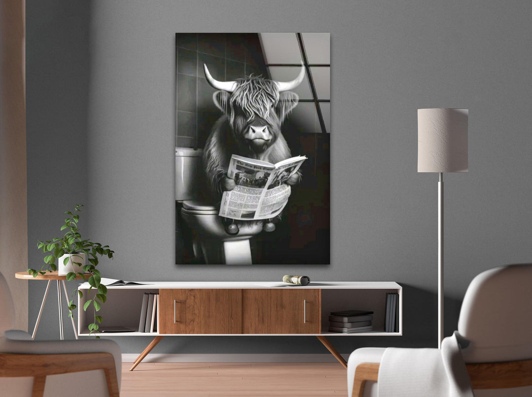 Reading Cow Glass Wall Art large glass photo prints, glass wall photos