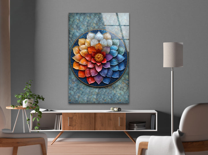 Colorful Floral Glass Wall Art, glass image printing, glass prints from photos